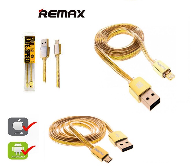 CABLE DATA and FAST CHARGER MICRO USB REMAX (GOLD)